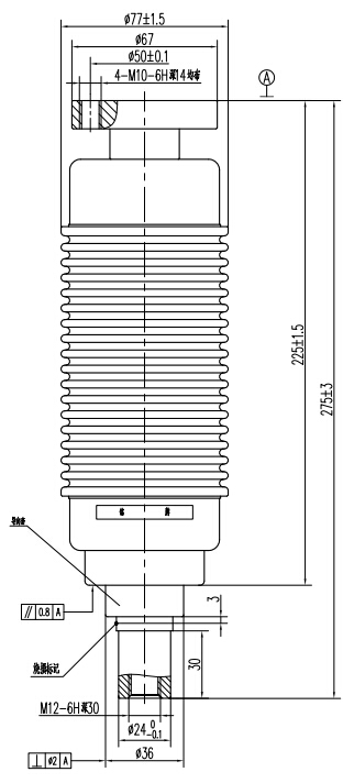 TD314Y戶內斷路器用真空滅弧室結構圖